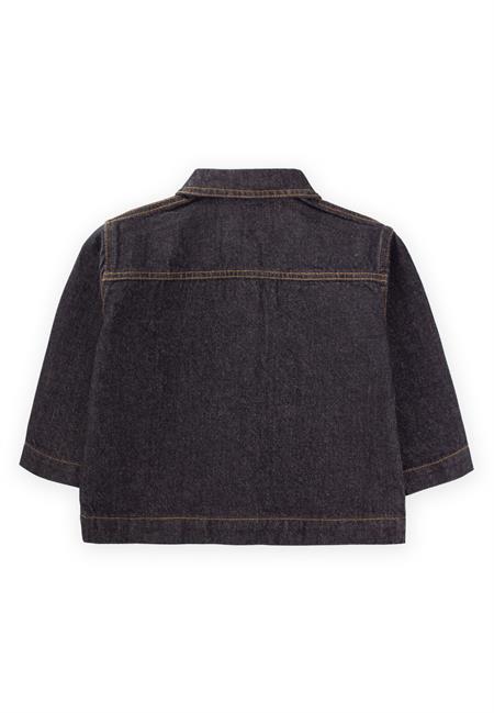 Koyu Yıkama Kot Ceket 2-7 Yaş Siyah