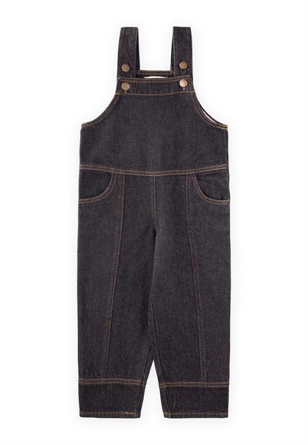 Yandan Cepli Kot Salopet 2-7 Yaş Siyah