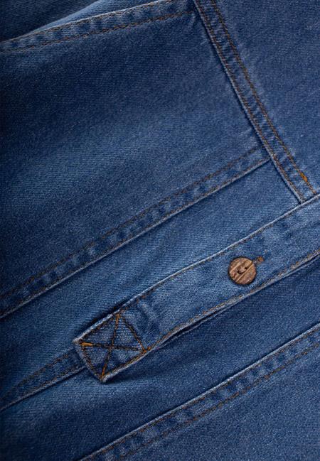 Çapraz Cepli Kot Tulum 2-7 Yaş Mavi