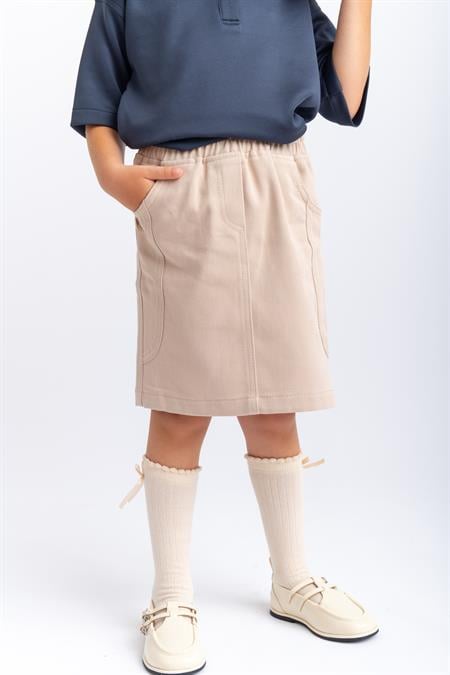 Gabardin Etek 2-7 Yaş Bej