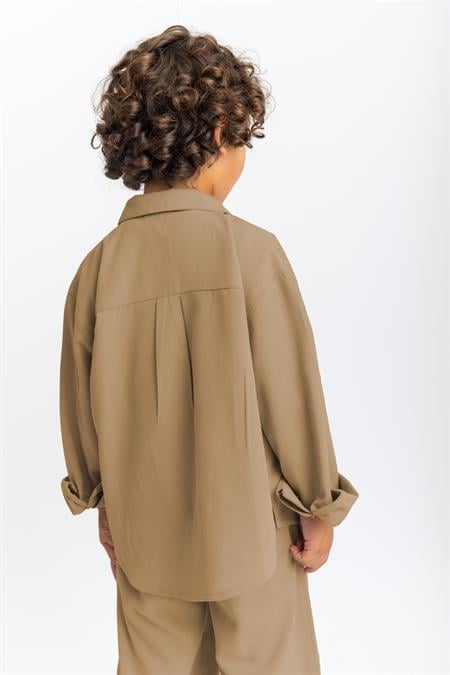 Balon Pantolon Gömlek Takım 2-7 Yaş Camel