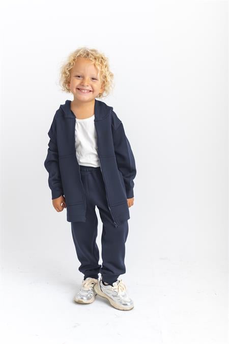 Fermuarlı Kanguru Cepli Takım 2-7 Yaş Lacivert