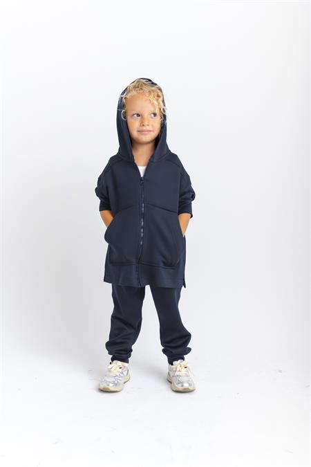 Fermuarlı Kanguru Cepli Takım 2-7 Yaş Lacivert