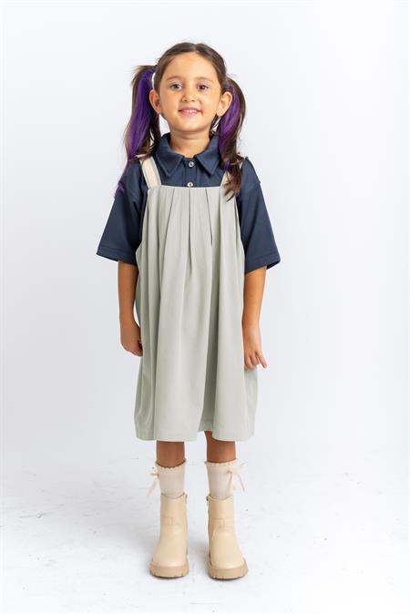 Pileli Tencel Jile 2-7 Yaş Mint Yeşili