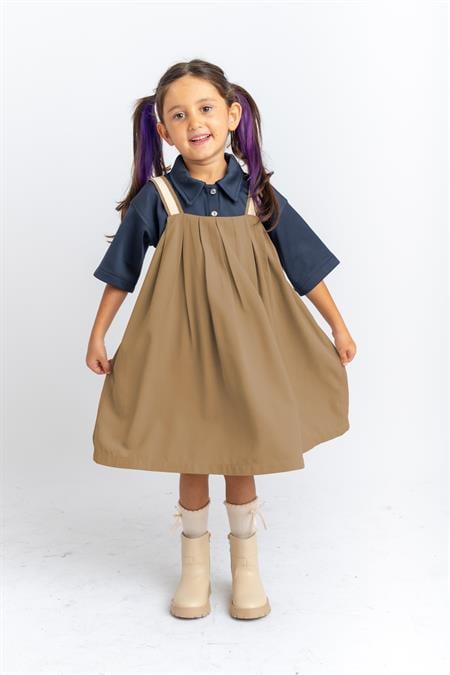 Pileli Tencel Jile 2-7 Yaş Camel