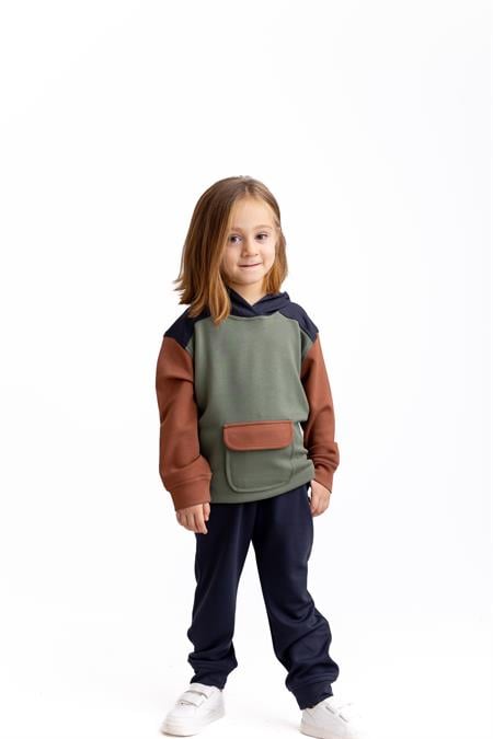 Üç Renkli Model Takım 2-7 Yaş Lacivert