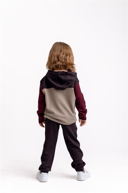 Üç Renkli Model Takım 2-7 Yaş Kahve