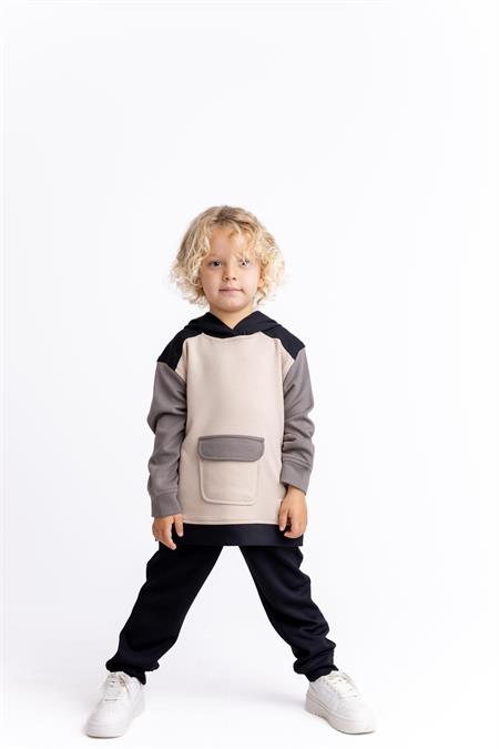 Üç Renkli Model Takım 2-7 Yaş SİYAH