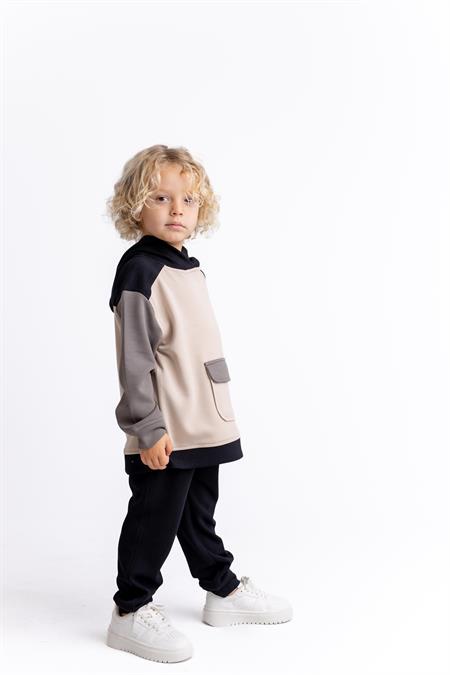 Üç Renkli Model Takım 2-7 Yaş SİYAH