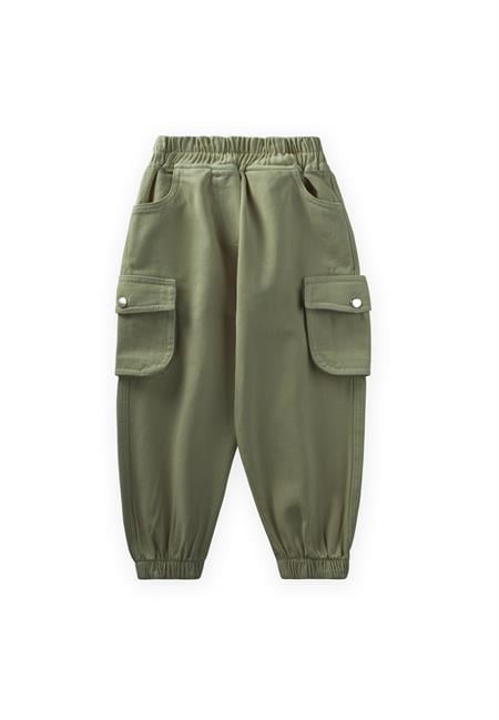 Gabardin Kargo Pantolon 2-7 Yaş Haki Yeşil