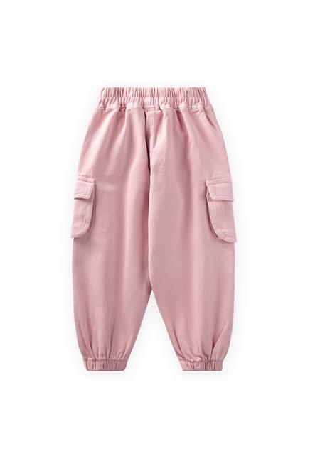 Gabardin Kargo Pantolon 2-7 Yaş PEMBE