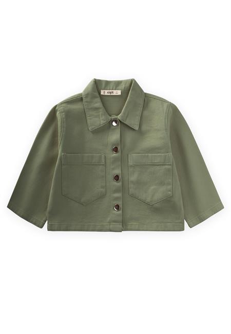 Büyük Çift Cepli Gabardin Ceket 2-7 Yaş Haki Yeşil