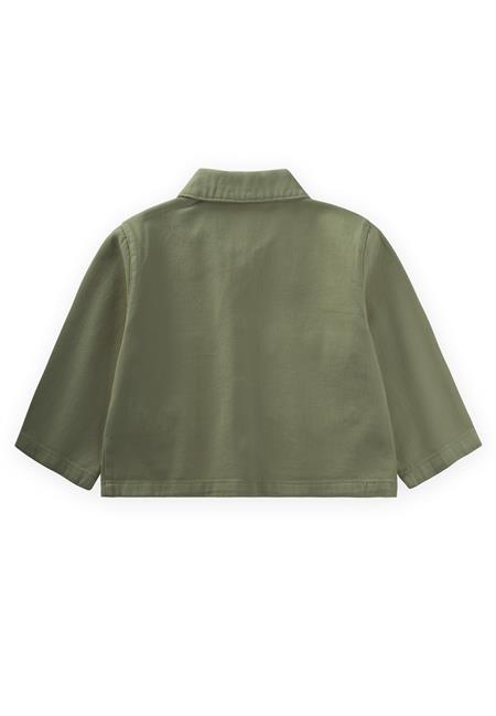 Büyük Çift Cepli Gabardin Ceket 2-7 Yaş Haki Yeşil