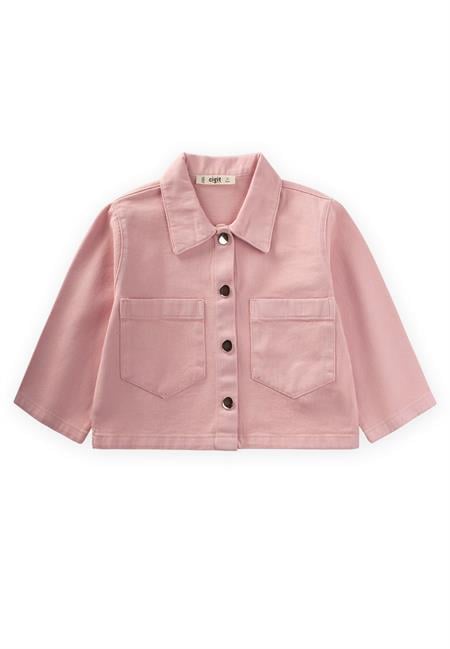 Büyük Çift Cepli Gabardin Ceket 2-7 Yaş Pembe