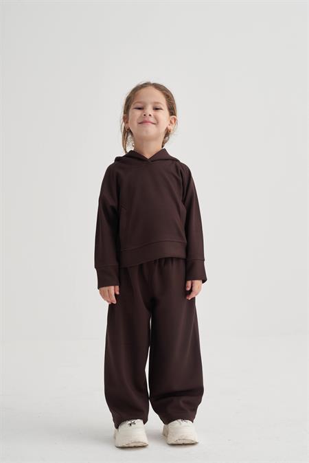 Modal Bol Paça Takım 2-7 Yaş Kahve