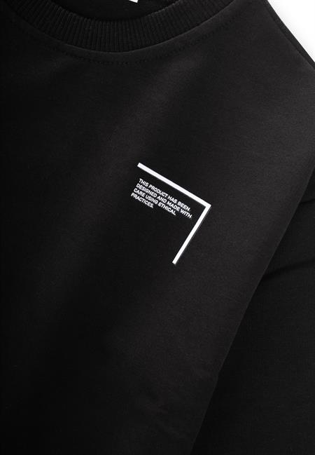 Düşük Kol Baskılı Eşofman Takım 2-7 Yaş SİYAH