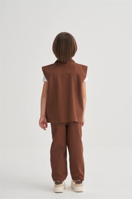 Gabardin Yelek 2-7 Yaş KAHVE