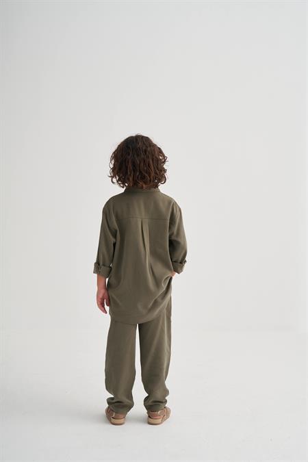 Gömlekli Tencel Takım 2-7 Yaş HAKİ YEŞİL