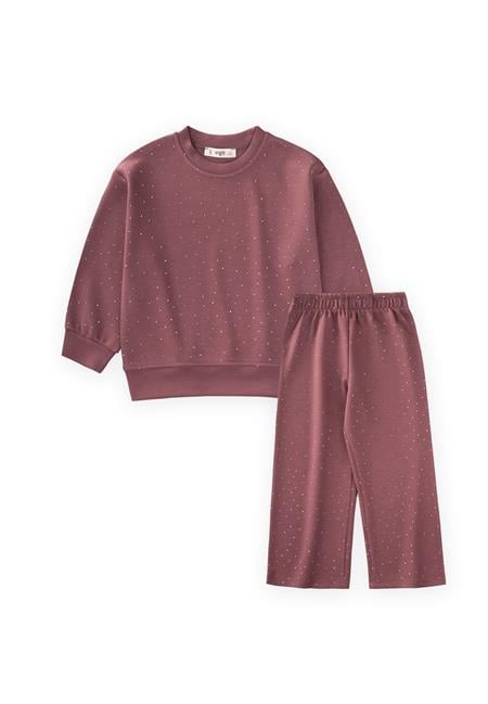 Komple Taşlı Modal Takım 2-7 Yaş Gül Kurusu