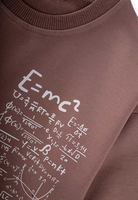 İşlem Baskılı Eşofman Takım 2-7 Yaş SÜTLÜ KAHVE