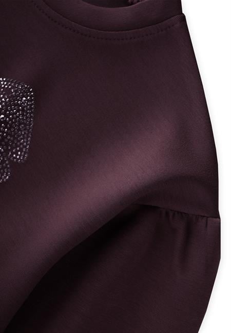 Fiyonk Taşlı İspanyol Paça Modal Takım 3-8 Yaş Bordo