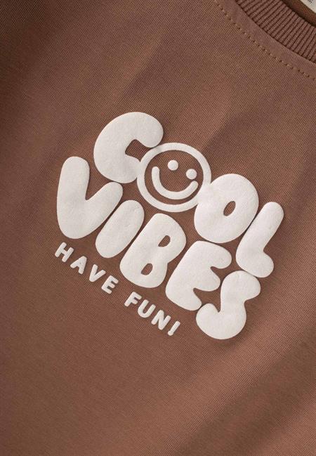Cool Vibes Baskılı Takım 2-7 Yaş Kahve