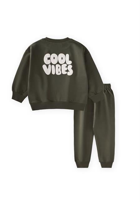 Cool Vibes Baskılı Takım 2-7 Yaş HAKİ YEŞİL