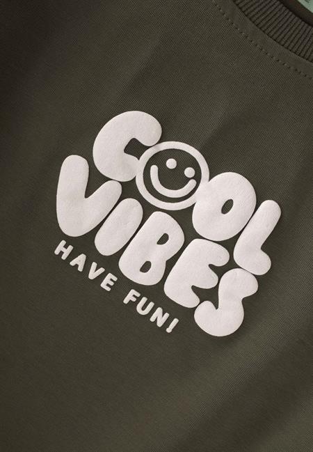 Cool Vibes Baskılı Takım 2-7 Yaş HAKİ YEŞİL
