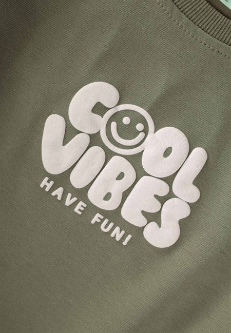 Cool Vibes Baskılı Takım 2-7 Yaş Yeşil