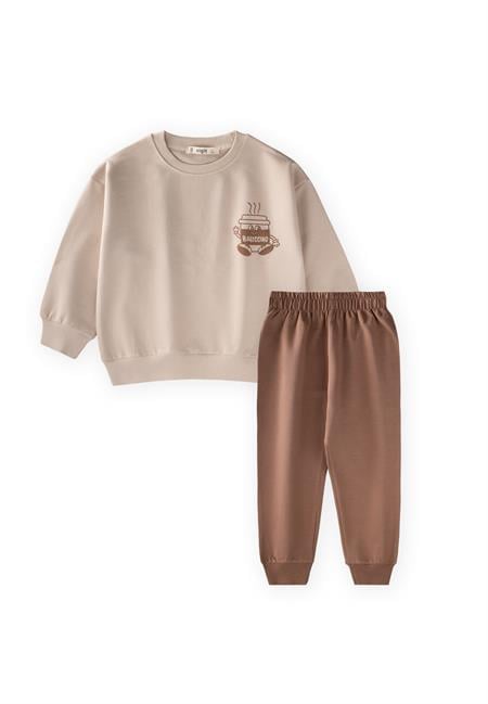 Babyc Chino Baskılı Takım 1-9 Yaş Bej