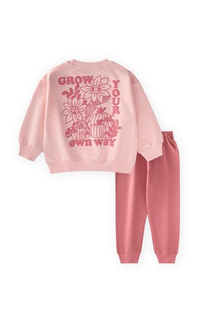 Mantar Baskılı Takım 2-7 Yaş Gül Kurusu