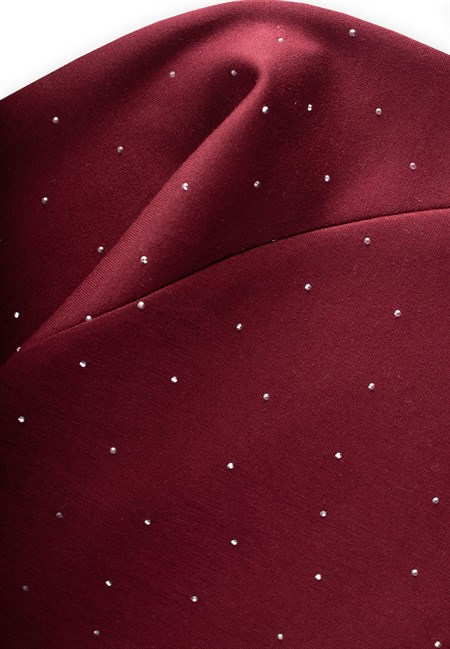 Fermuarlı Modal Taşlı Takım 3-8 Yaş Bordo