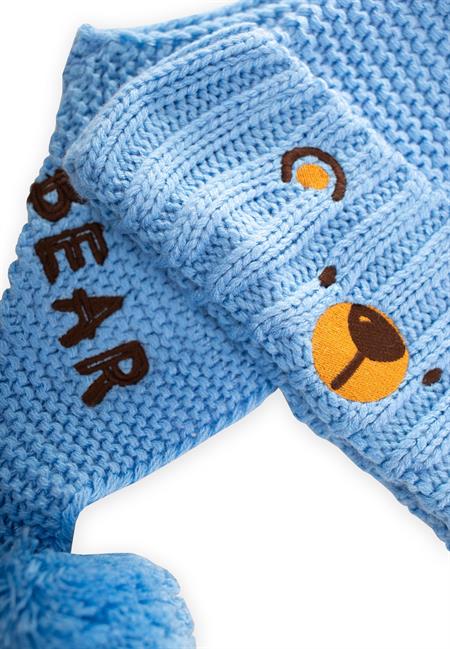 4-8 Yaş Atkı Bere İki li set Mavi