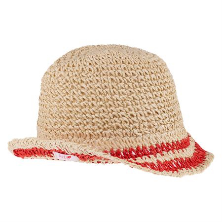 Örgülü Hasır Kız Şapka 4-8 Yaş Bej