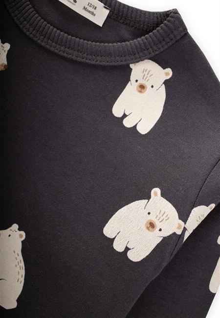 Baskılı Pijama Takım 1-5 Yaş Antrasit