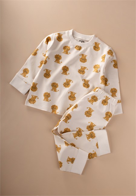 Pijama Takım 1-7 Yaş Ekru