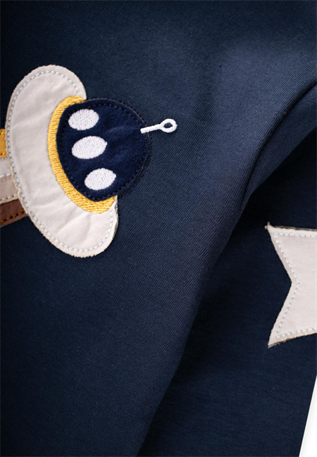 Uzay Aracı Aplikeli Pijama Takım 2-8 Yaş Lacivert