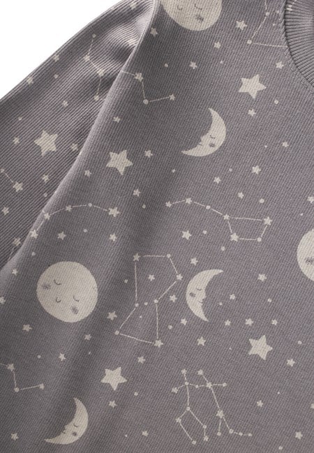 Desenli Pijama Takımı 1-6 Yaş Gri