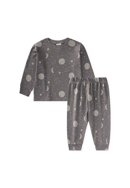 Desenli Pijama Takımı 1-6 Yaş Gri