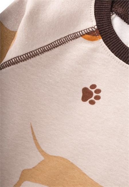 Desenli Pijama Takımı 1-6 Yaş Bej