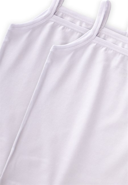 İkili İp Askılı Kız Atlet 2-11 Yaş BEYAZ