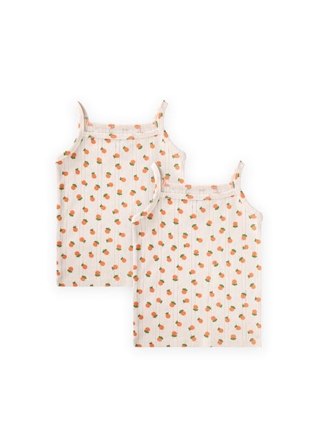 İkili İp Askılı Kız Atlet 2-11 Yaş PORTAKAL DESEN