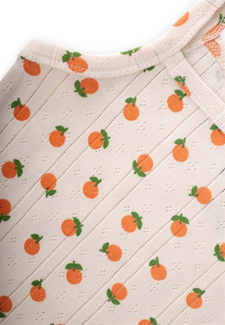 İkili İp Askılı Kız Atlet 2-11 Yaş PORTAKAL DESEN