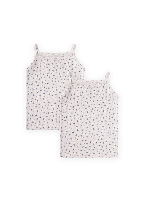 İkili İp Askılı Kız Atlet 2-11 Yaş KIRIKBEYAZ LACİ. ÇİÇEKLİ