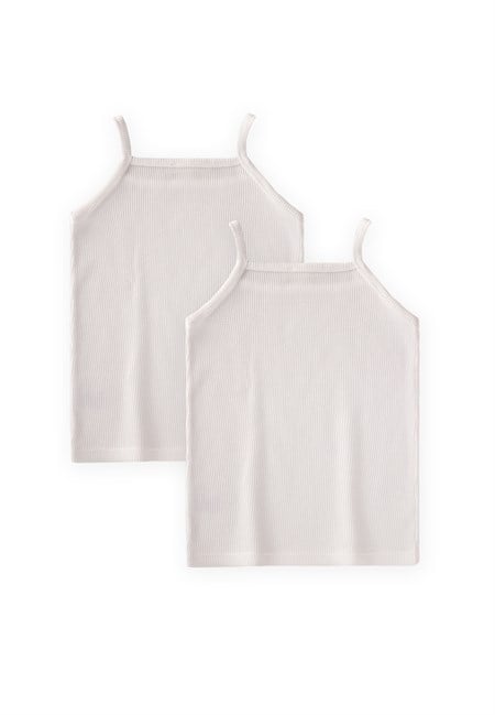 İkili İp Askılı Kız Atlet 2-11 Yaş WAFFLE EKRU