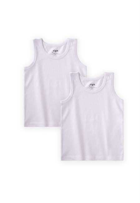 İkili Geniş Askılı Atlet 2-11 Yaş BEYAZ