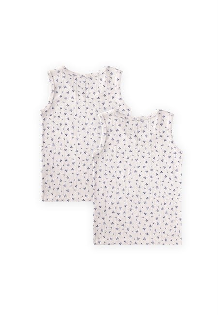 İkili Geniş Askılı Atlet 2-11 Yaş KIRIKBEYAZ LACİ. ÇİÇEKLİ