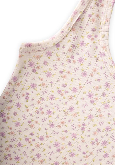 İkili Geniş Askılı Atlet 2-11 Yaş EKRU LİLA ÇİÇEK DES.