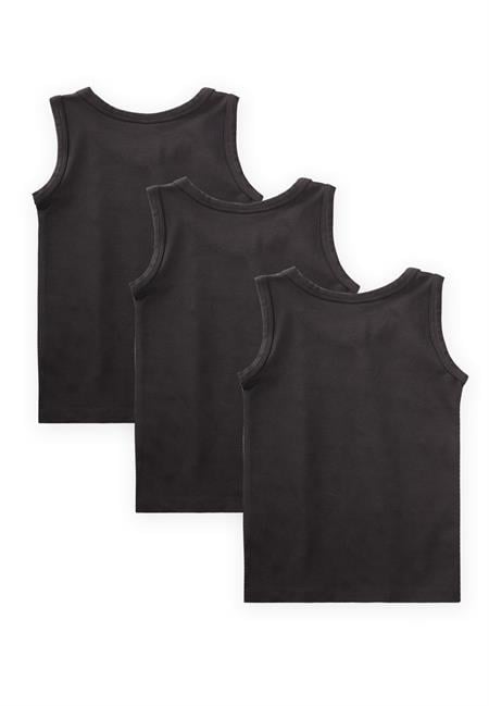 Üçlü Geniş Askılı Atlet Set 2-9 yaş Siyah