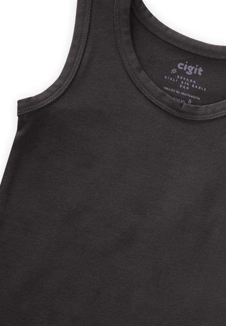 Üçlü Geniş Askılı Atlet Set 2-9 yaş Siyah